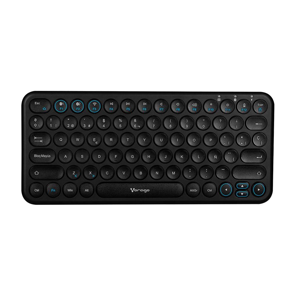 Teclado Inalambrcio Vorago MOD.KBW-400 Bluetooth de dos canales - conecta tres dispositivos diferentes al mismo tiempo, a batería recargable de 400 mAh Teclado Inalambrcio Vorago MOD.KBW-400 Bluetooth de dos canales - conecta tres dispositivos diferentes al mismo tiempo, a batería recargable de 400 mAh